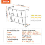 Livestock Hay Feeder 18.5 Gallons Wall Mounted Goat Hay Rack for Horses V952-SCWSQBGSWGWS1EGM7V0