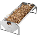 Livestock Feeding Trough, 22 Gallon Capacity, 45" Hay Feeder, Heavy Duty Steel Livestock Trough, Galvanized V952-SCWSQCSWSQ45LEOTGV0