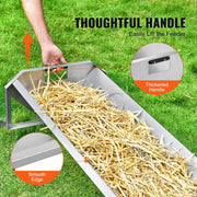 Livestock Feeding Trough, 22 Gallon Capacity, 45" Hay Feeder, Heavy Duty Steel Livestock Trough, Galvanized V952-SCWSQCSWSQ45LEOTGV0