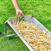 Livestock Feeding Trough, 22 Gallon Capacity, 45" Hay Feeder, Heavy Duty Steel Livestock Trough, Galvanized V952-SCWSQCSWSQ45LEOTGV0
