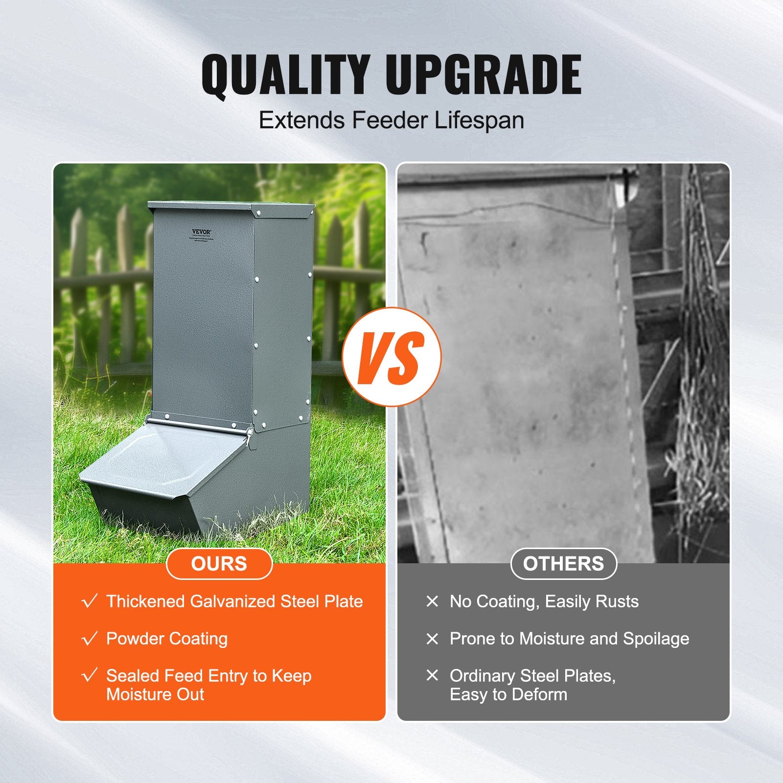 Hog Feeder 2.2 Bushel Metal Double Door Pig Feeder Feeding up to 5 Hogs V952-SCWSQDMZWSQ1WLRJ5V0