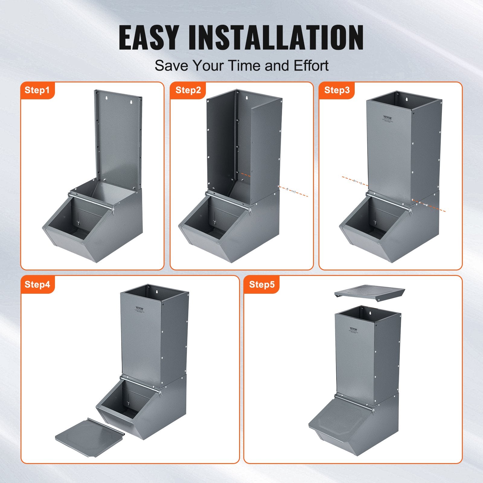 Hog Feeder 2.2 Bushel Metal Double Door Pig Feeder Feeding up to 5 Hogs V952-SCWSQDMZWSQ1WLRJ5V0