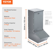 Hog Feeder 2.2 Bushel Metal Double Door Pig Feeder Feeding up to 5 Hogs V952-SCWSQDMZWSQ1WLRJ5V0