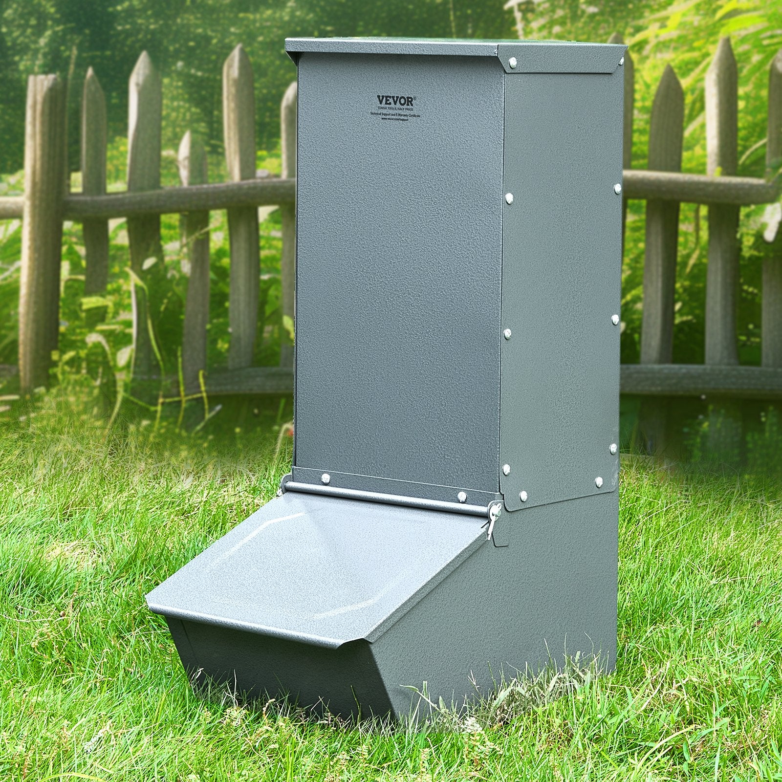 Hog Feeder 2.2 Bushel Metal Double Door Pig Feeder Feeding up to 5 Hogs V952-SCWSQDMZWSQ1WLRJ5V0
