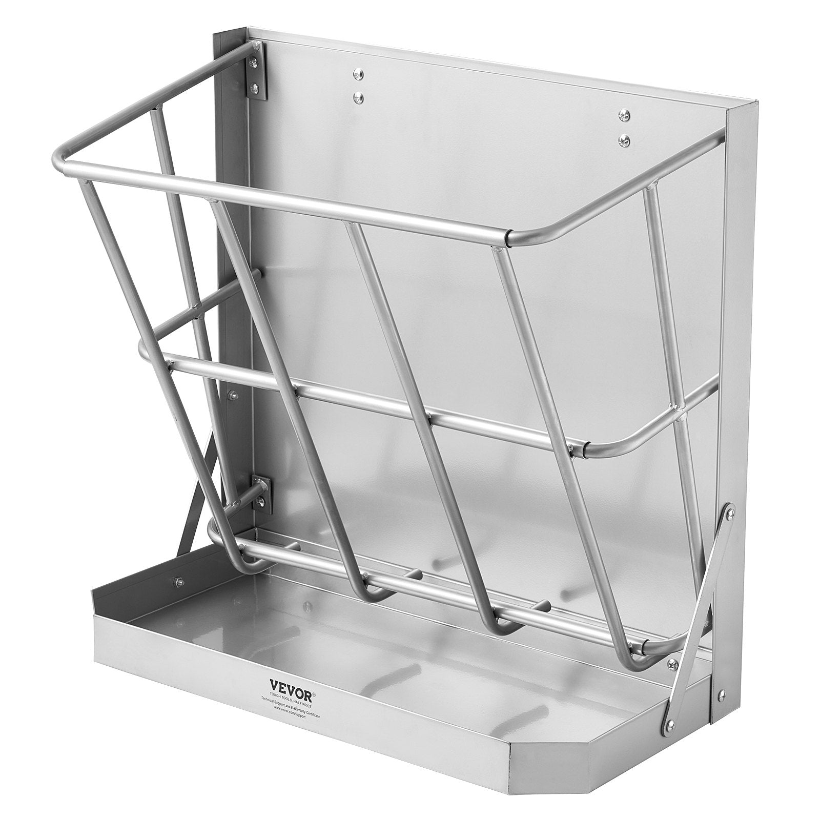 Goat Hay Feeder, 21 Gallons Large Capacity, 2 in 1 Hay and Grain Feeder, Wall Mounted Livestock Feeder with V952-SCWSQEHYBGSWCN87VV0