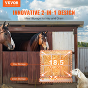 Goat Hay Feeder, 21 Gallons Large Capacity, 2 in 1 Hay and Grain Feeder, Wall Mounted Livestock Feeder with V952-SCWSQEHYBGSWCN87VV0
