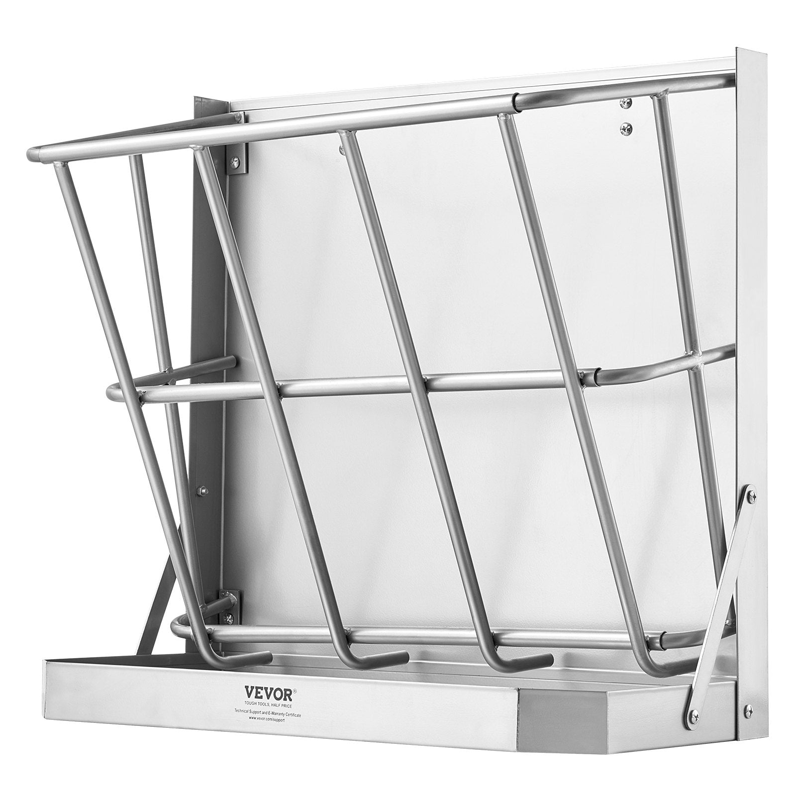 Goat Hay Feeder, 21 Gallons Large Capacity, 2 in 1 Hay and Grain Feeder, Wall Mounted Livestock Feeder with V952-SCWSQEHYBGSWCN87VV0