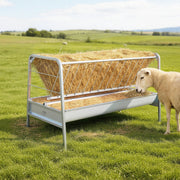 Livestock Hay Feeder, 2 in 1 Grain & Hay Feeder, 300L Capacity, 147 cm Long Goat Pasture Feeding with Deeper V952-SCWSQEHYLSWS4S2F8001V0