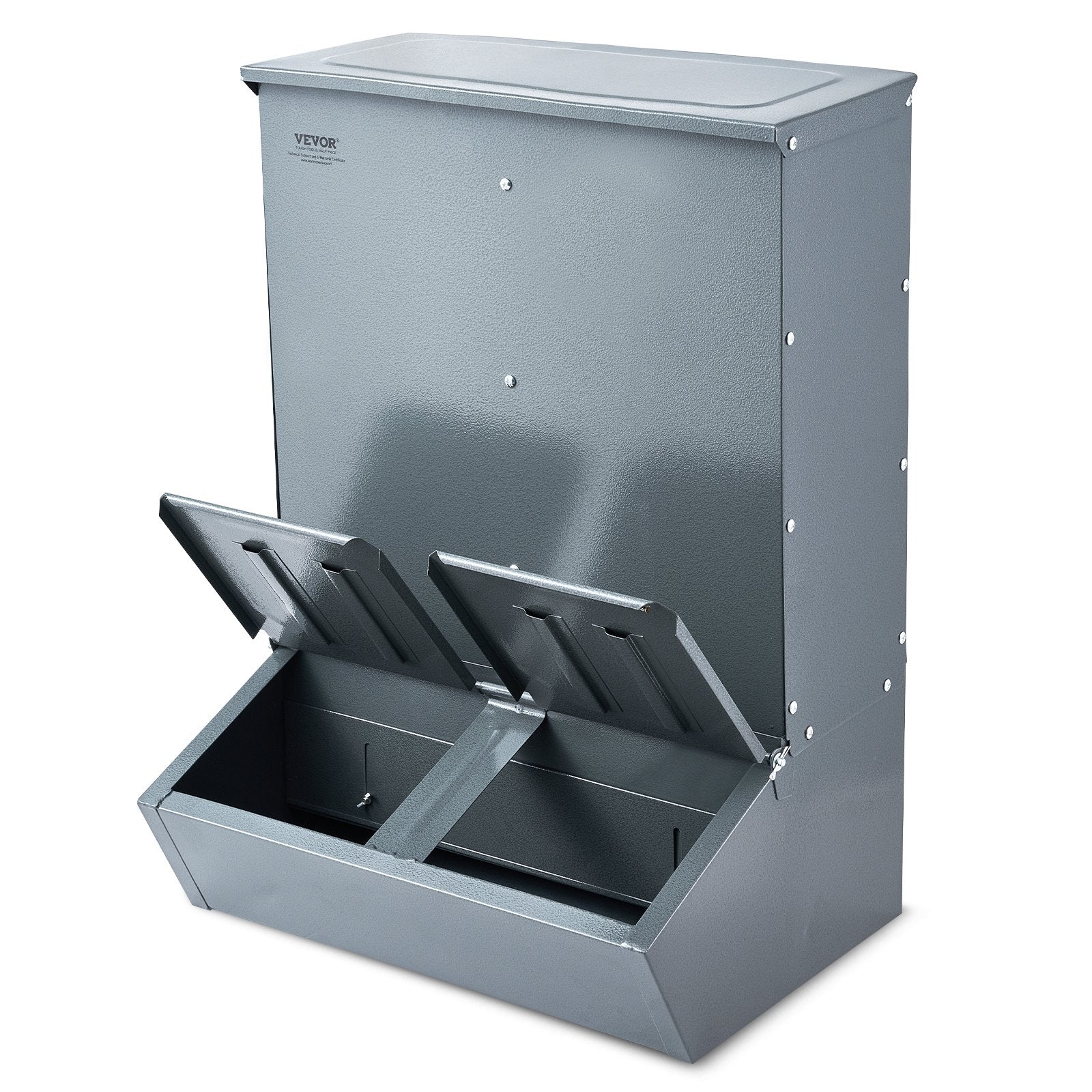 Hog Feeder 3.7 Bushel Metal Double Door Pig Feeder Feeding up to 8 Hogs V952-SCWSQLMZWSQ2L3DL0V0