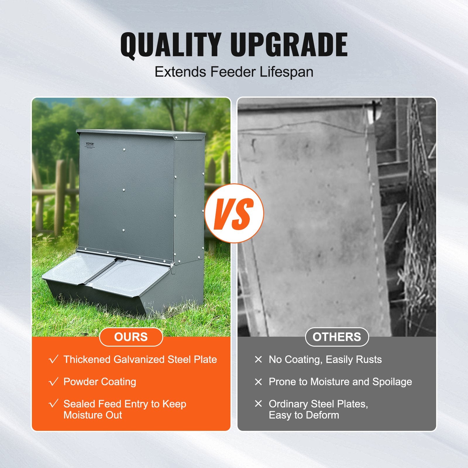 Hog Feeder 3.7 Bushel Metal Double Door Pig Feeder Feeding up to 8 Hogs V952-SCWSQLMZWSQ2L3DL0V0