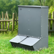 Hog Feeder 3.7 Bushel Metal Double Door Pig Feeder Feeding up to 8 Hogs V952-SCWSQLMZWSQ2L3DL0V0
