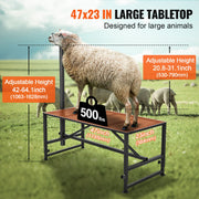 Goat & Sheep Stand, 47x23 inch Livestock Stand, Metal Livestock Milking and Shearing Stand 21" to 33" V952-SCXJJHSYTM47HMU08V0