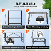 Goat & Sheep Stand, 47x23 inch Livestock Stand, Metal Livestock Milking and Shearing Stand 21" to 33" V952-SCXJJHSYTM47HMU08V0