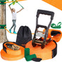 Slackline Kit with Training Line, 18.3m Backyard Slack Line Equipment, Easy Setup Tight Rope for Kids Adults, V952-SCXTJ60YCSBX8AGABV0