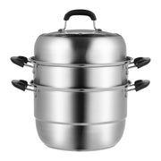 Steamer Pot, 28cm Steamer Pot for Cooking with 8.5QT Stock Pot, Vegetable Steamer & 2 Steaming Grid, 3-Layer V952-SCZG28CM0000NDJSGV0