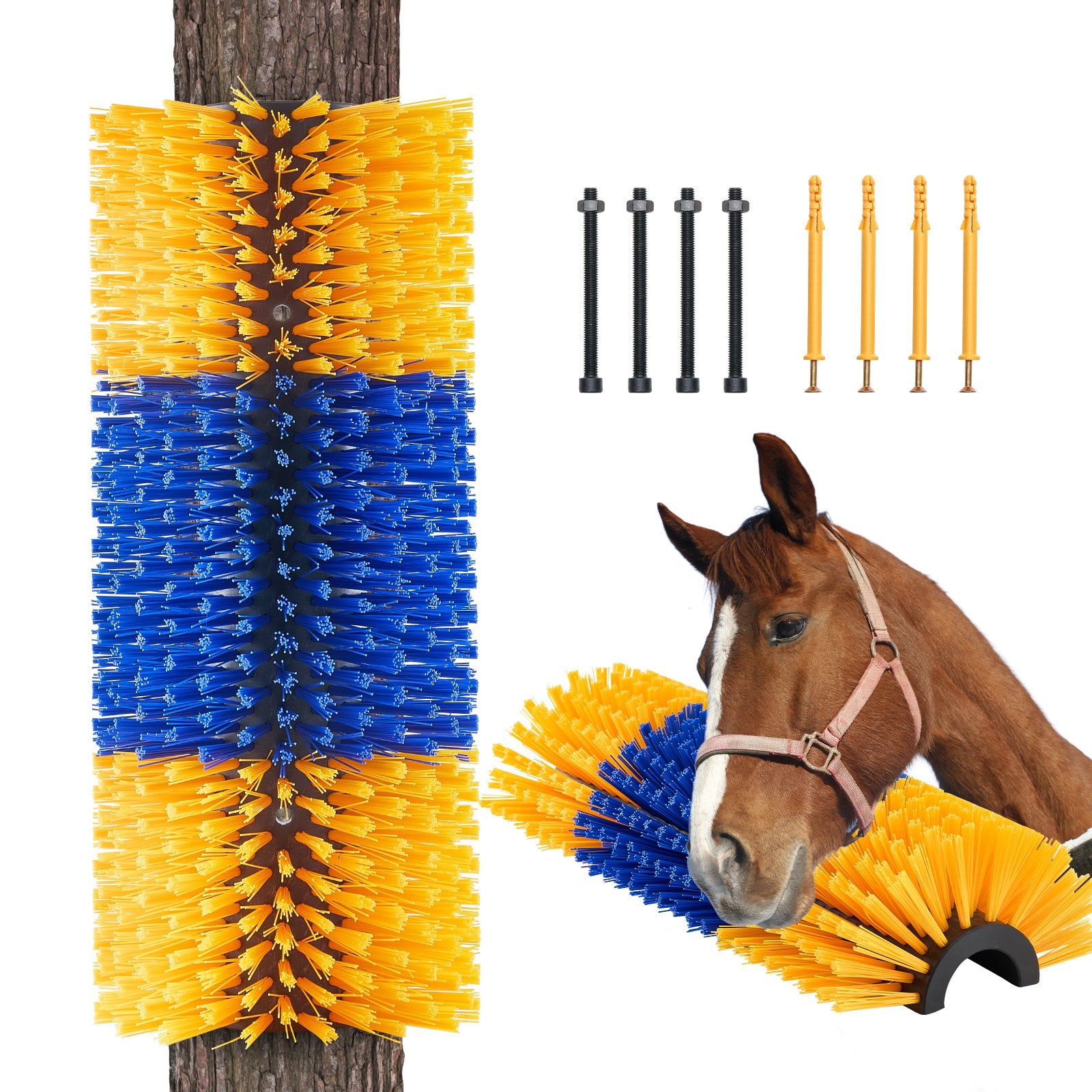 Livestock Scratching Brush, Horse Brush with 2 Screws, 20 x 7.5 in Cow Scratcher, for Back Itch Relief & Keep V952-SCZNS1JDH000M4AG5V0