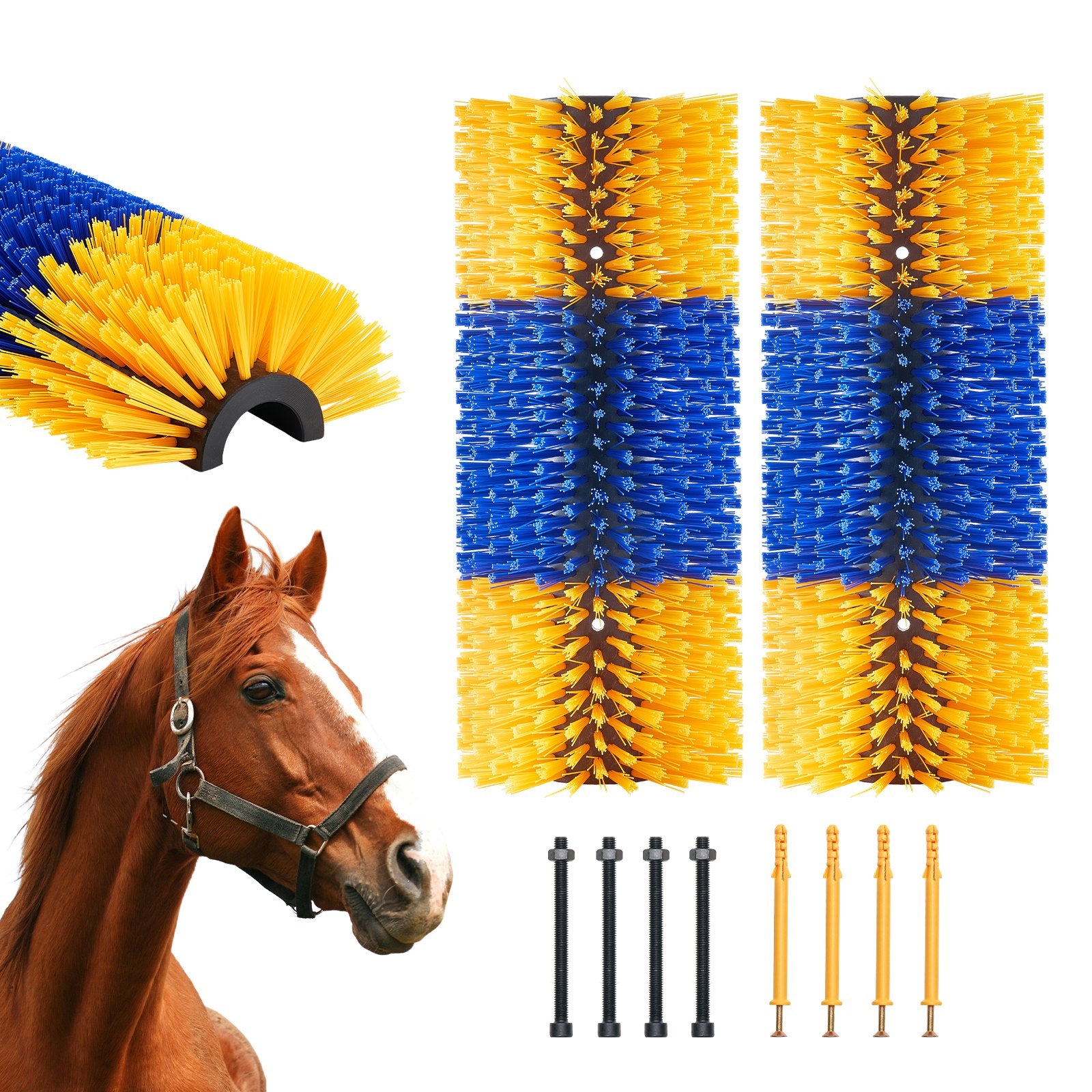 Livestock Scratching Brush 2Pcs Itch Relief Horse Scratcher Brush 17.1 in V952-SCZNSZH2J000Q87UAV0