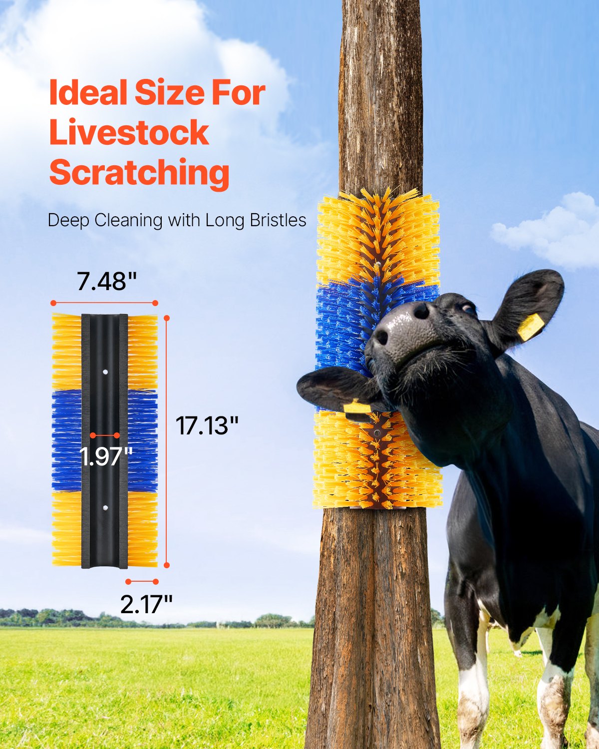 Livestock Scratching Brush 2Pcs Itch Relief Horse Scratcher Brush 17.1 in V952-SCZNSZH2J000Q87UAV0