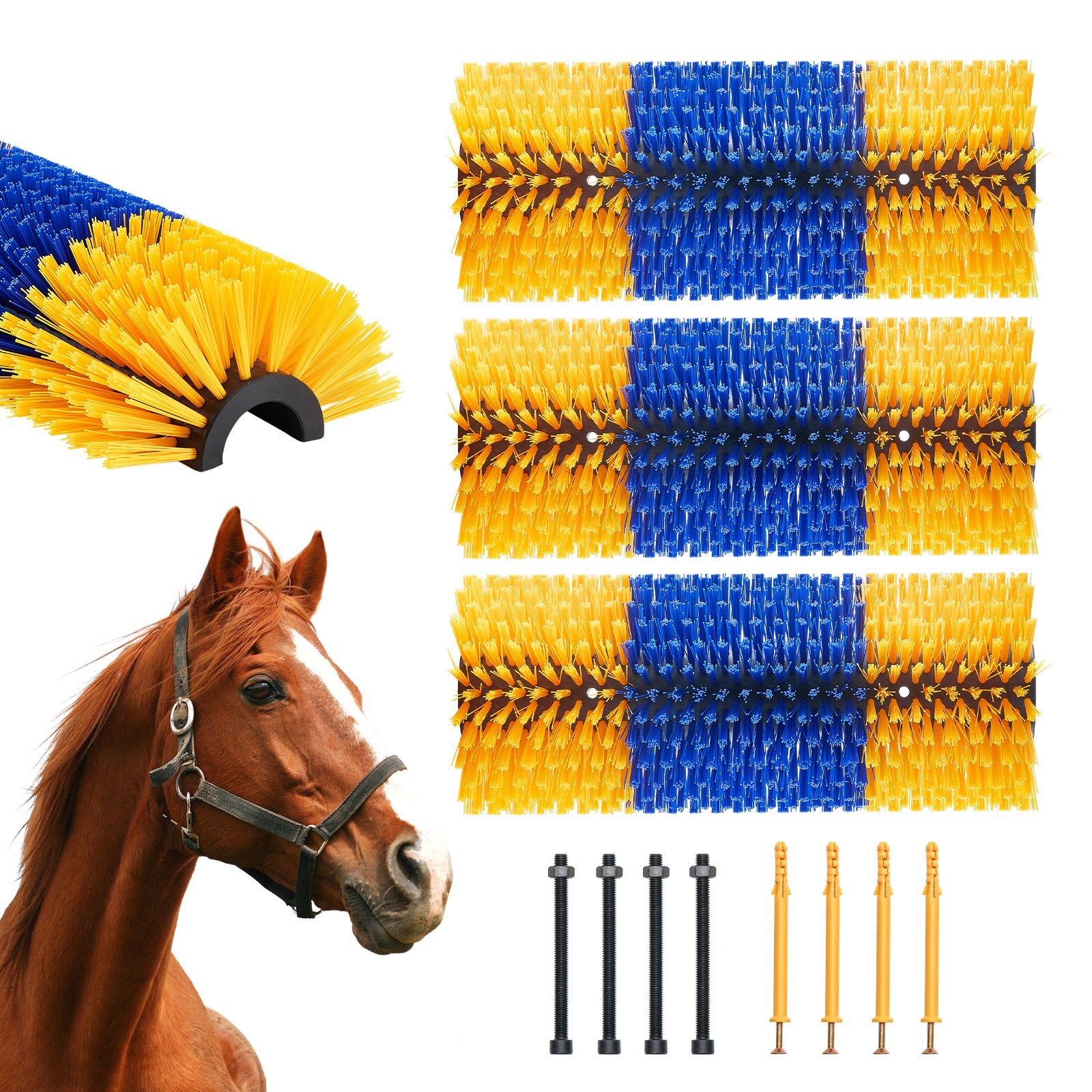 Livestock Scratching Brush 3Pcs Itch Relief Horse Scratcher Brush 17.1 in V952-SCZNSZH3J000ZOYZNV0