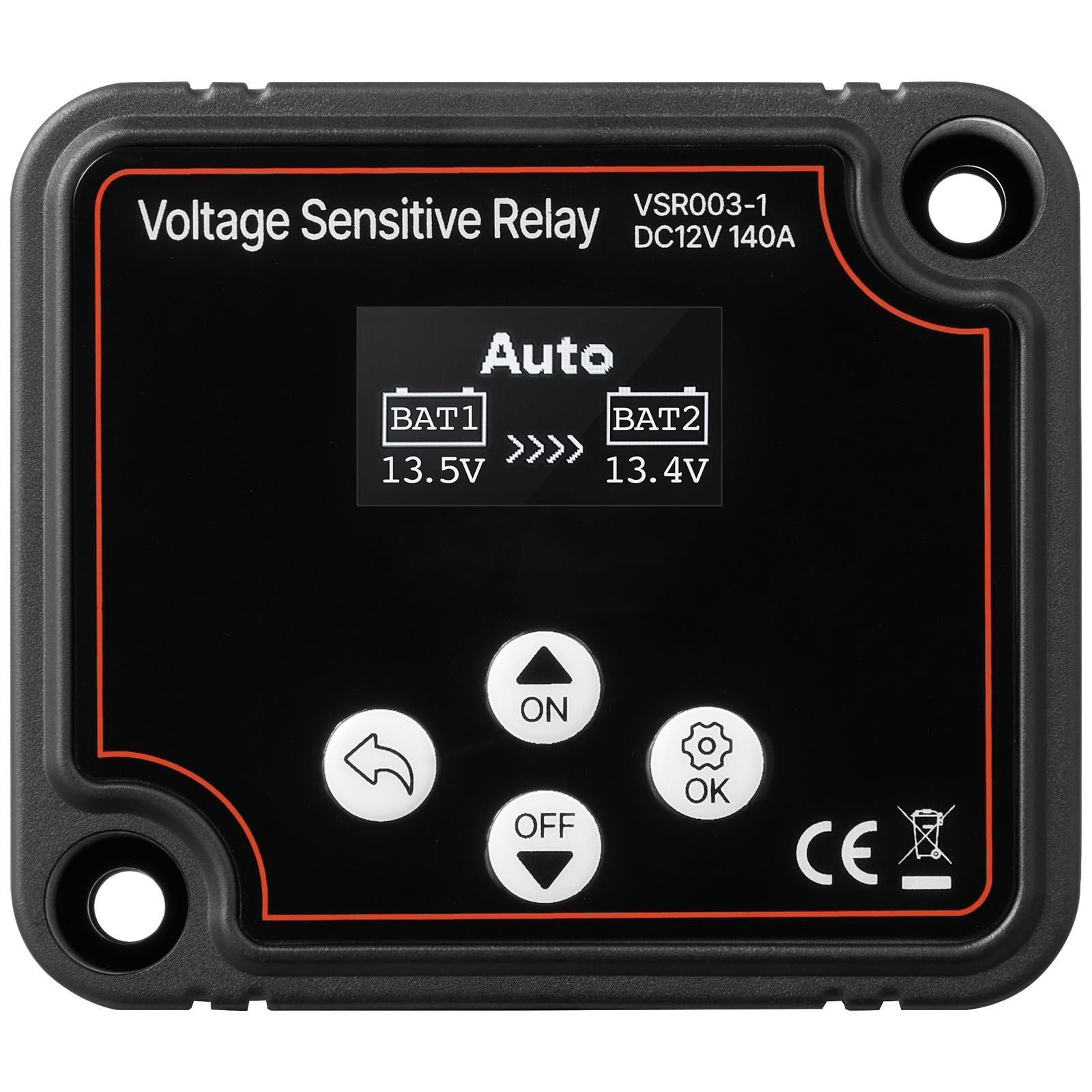 Dual Battery Isolator Kit, 12V 140 Amp, Manual and Automatic VSR Voltage Sensitive Relay with Voltmeter, LCD V952-SDCGLJDQTZQS61YXJ001V9