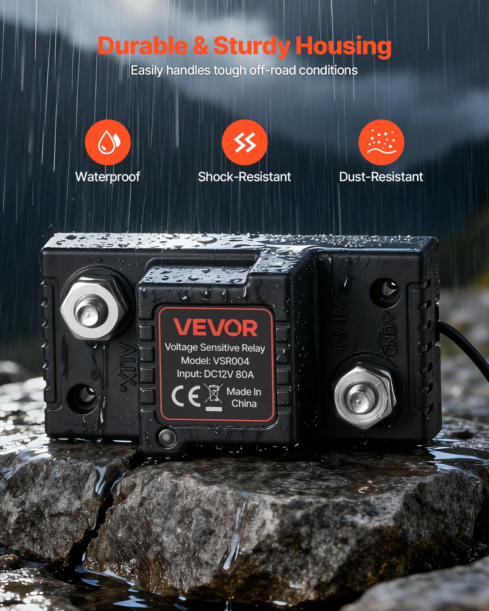 Dual Battery Isolator Kit, 12V 80 Amp, Manual and Automatic VSR Voltage Sensitive Relay with Voltmeter, LCD V952-SDCGLJDQTZQSAGQ2K001V9