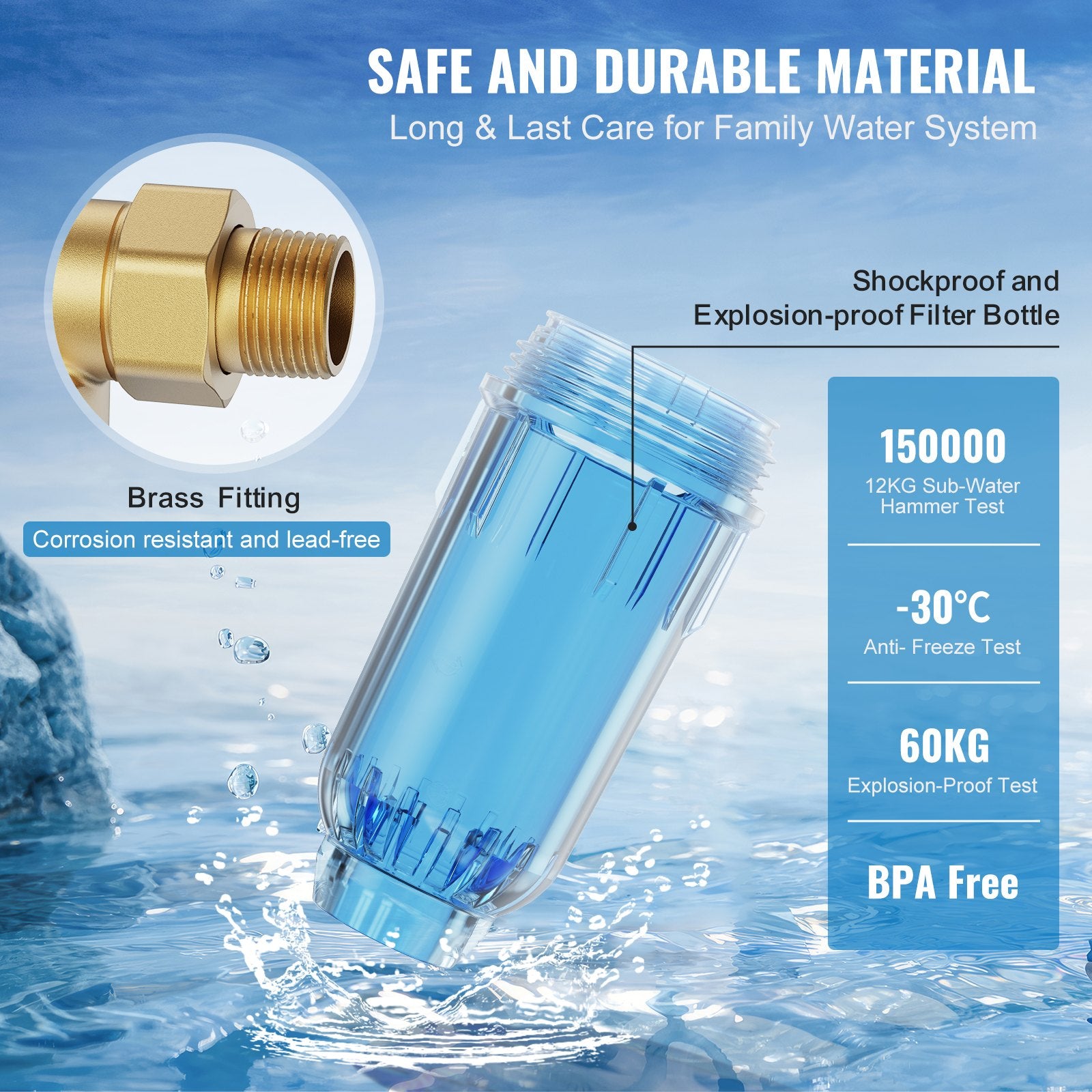 Spin Down Filter, 40 Micron Whole House Sediment Filter for Well Water, 3/4" G-M + 1" G-M, 4 T/H High Flow V952-SDCXQZSGLQFCTOJRXV0