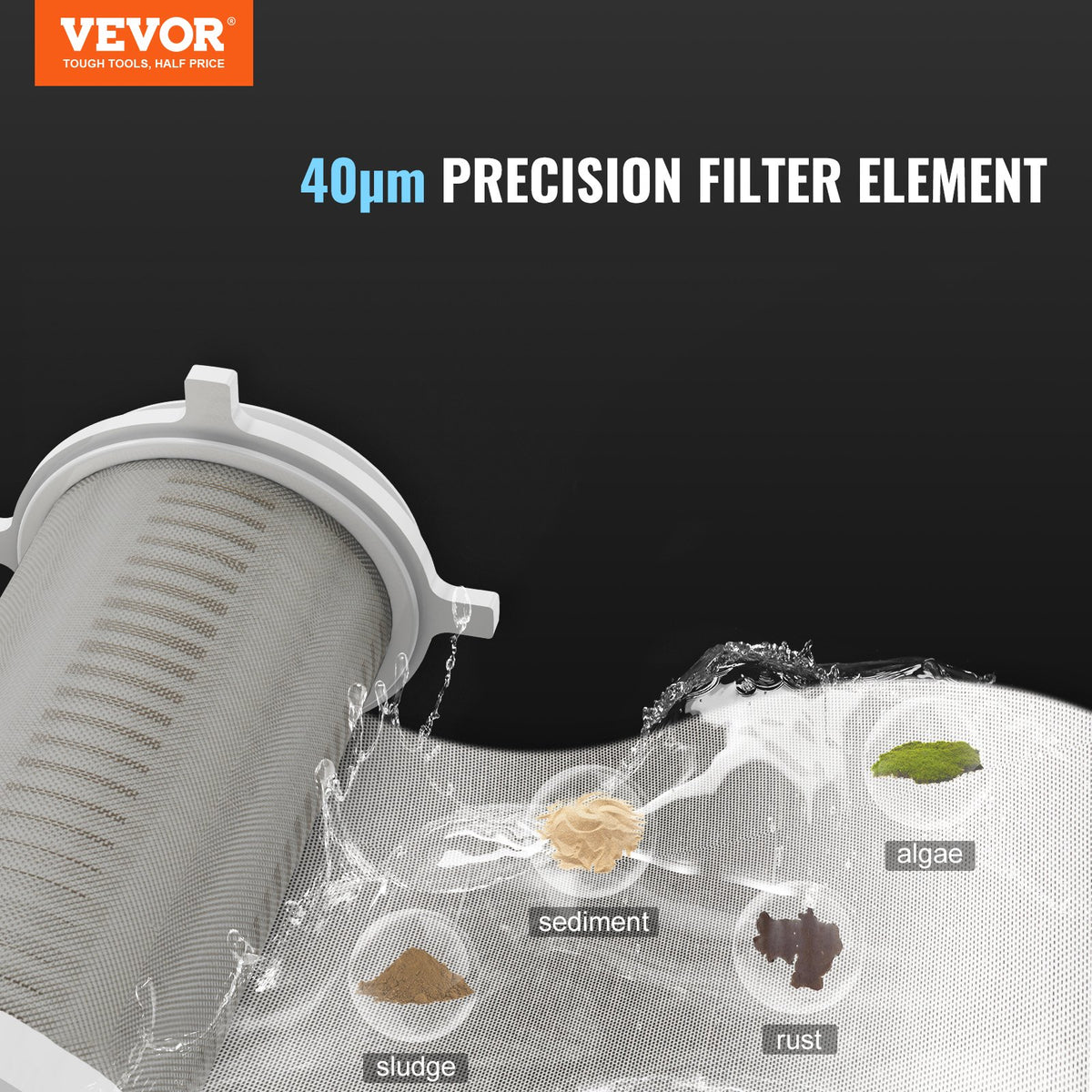 Spin Down Filter, 40 Micron Whole House Sediment Filter for Well Water, 3/4" G-F + 1" G-M, 4 T/H High Flow V952-SDCXQZSGLQZC3BJ3TV0