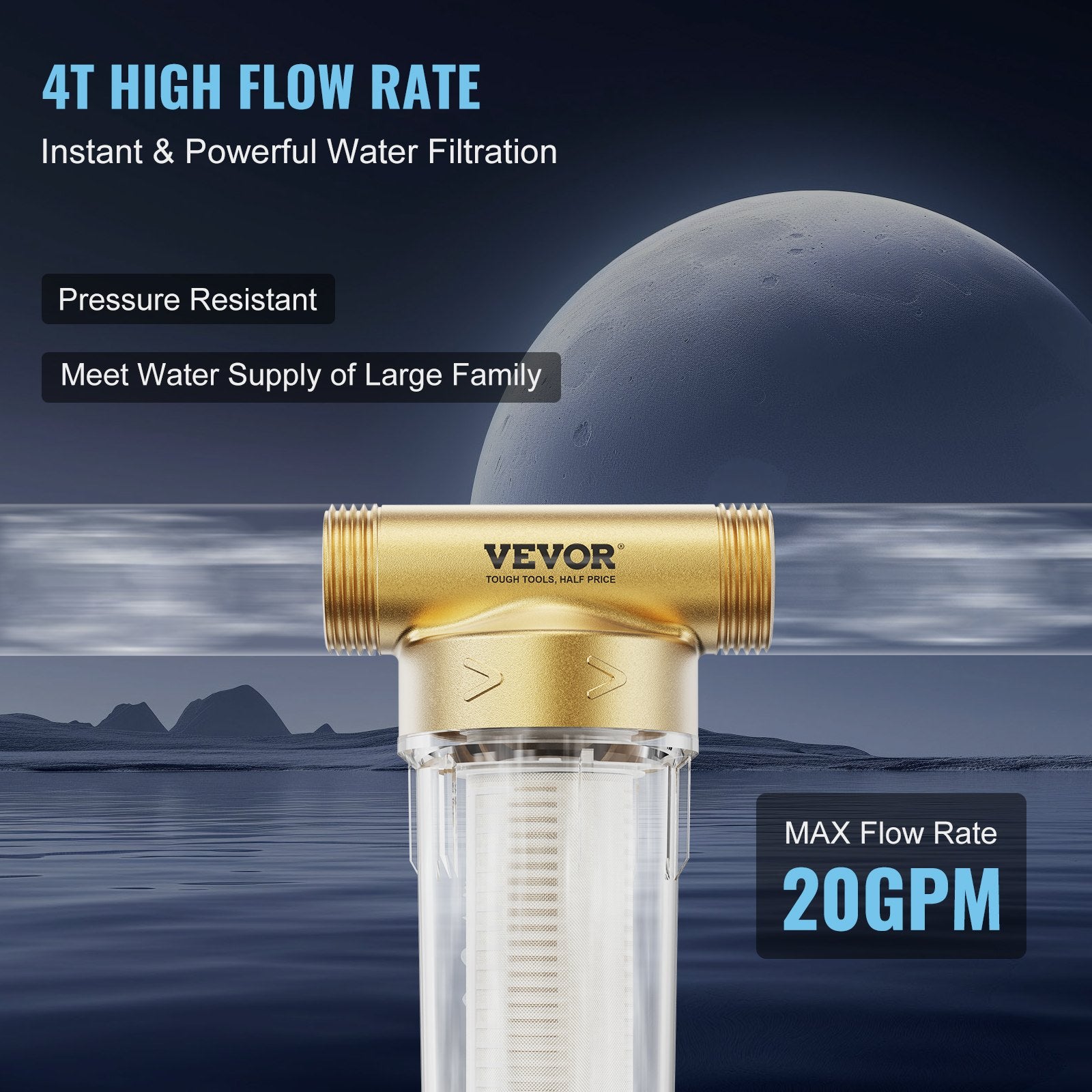 Spin Down Filter, 40 Micron + 30 Micron Fine Filtration, Whole House Sediment Filter for Well Water, 3/4" G-F V952-SDCXQZSGLQZCDBHPNV0