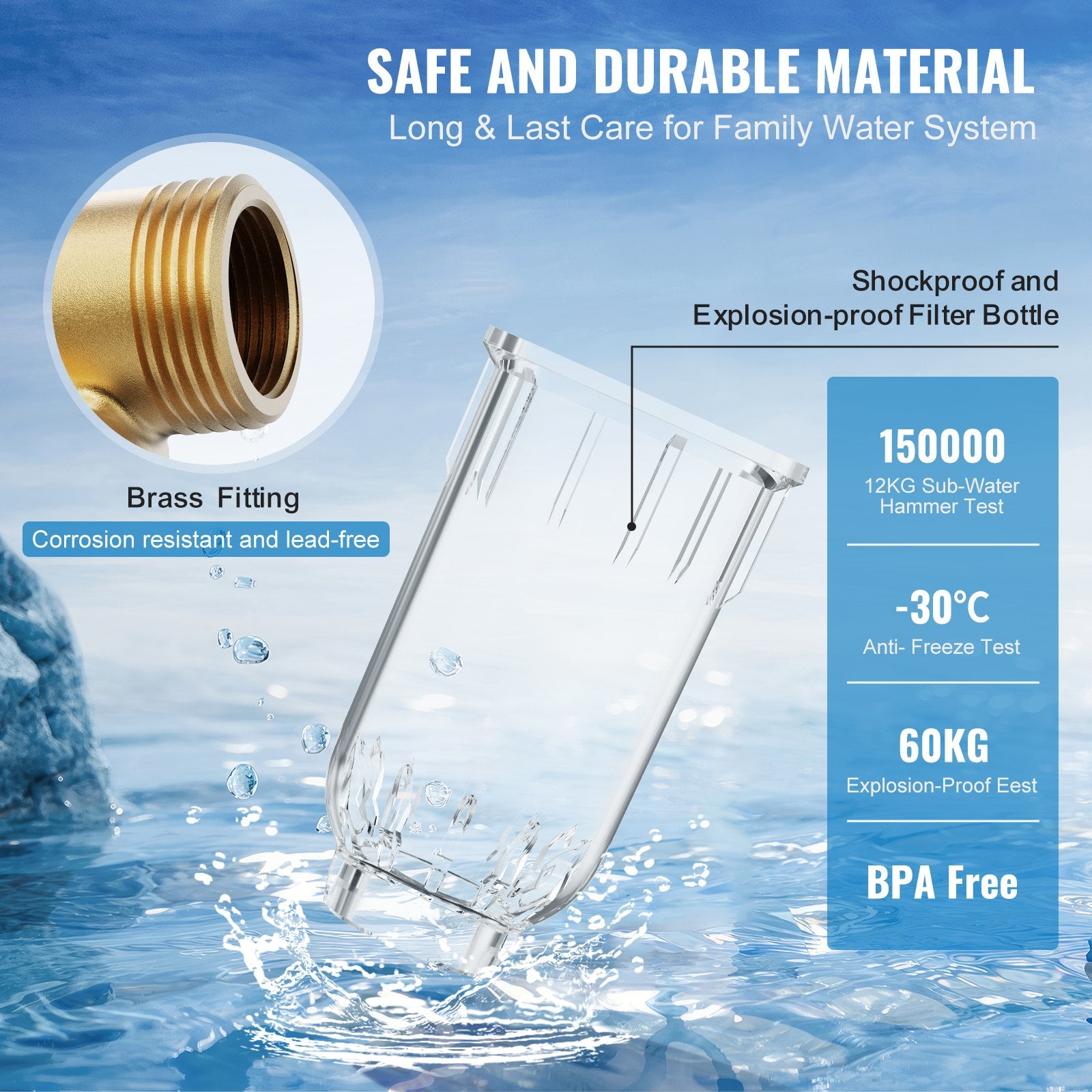 Spin Down Filter, 40 Micron + 30 Micron Fine Filtration, Whole House Sediment Filter for Well Water, 3/4" G-F V952-SDCXQZSGLQZCDBHPNV0