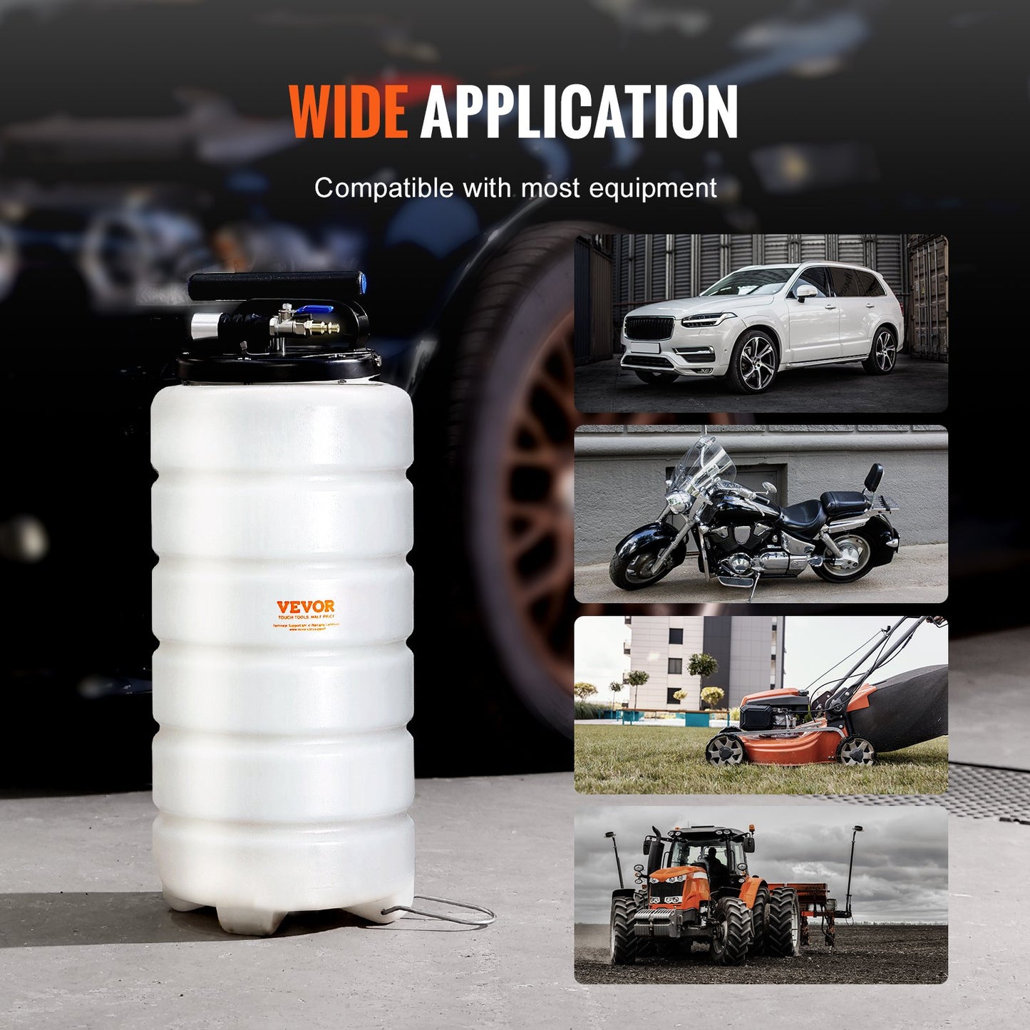 Fluid Extractor, 15 Liters Capacity, Pneumatic/Manual Oil Changer Vacuum Fluid Extractor with Dipstick and V952-SDCYQ15LQD20CAED3V0