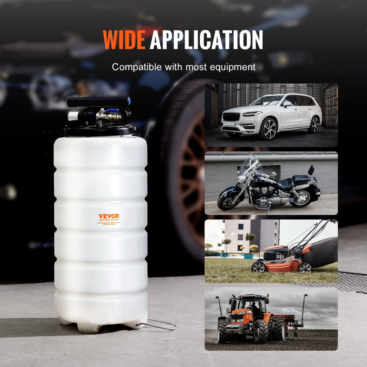 Fluid Extractor, 15 Liters Capacity, Pneumatic/Manual Oil Changer Vacuum Fluid Extractor with Dipstick and V952-SDCYQ15LQD20CAED3V0