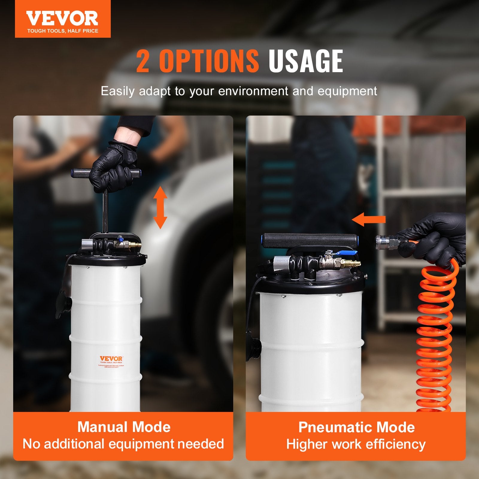 Fluid Extractor, 6.5 Liters Capacity, Pneumatic/Manual Oil Changer Vacuum Fluid Extractor with Dipstick and V952-SDCYQ7LQD20083X6NV0