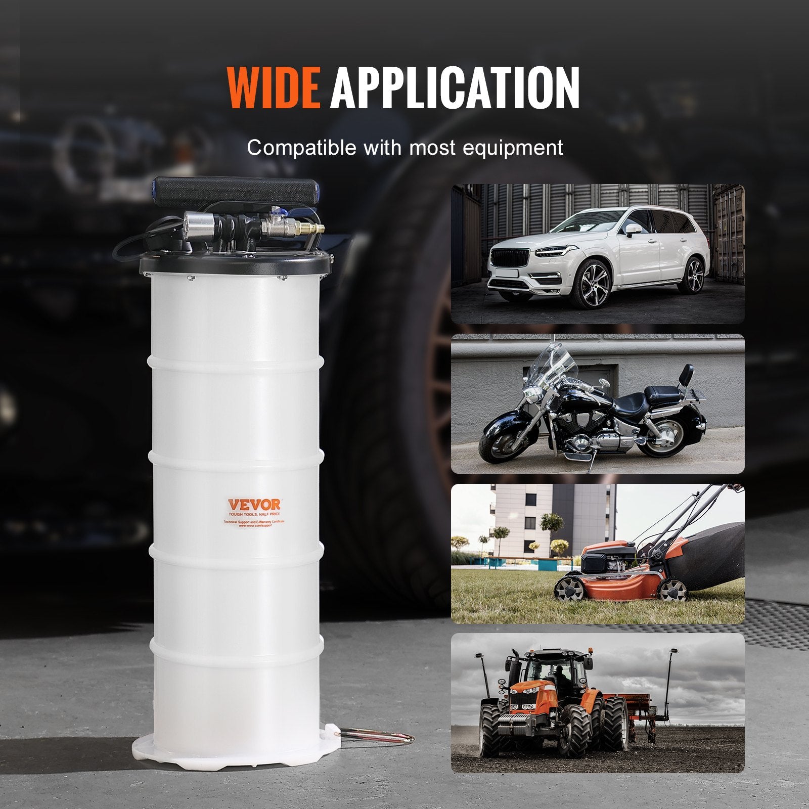 Fluid Extractor, 6.5 Liters Capacity, Pneumatic/Manual Oil Changer Vacuum Fluid Extractor with Dipstick and V952-SDCYQ7LQD20083X6NV0
