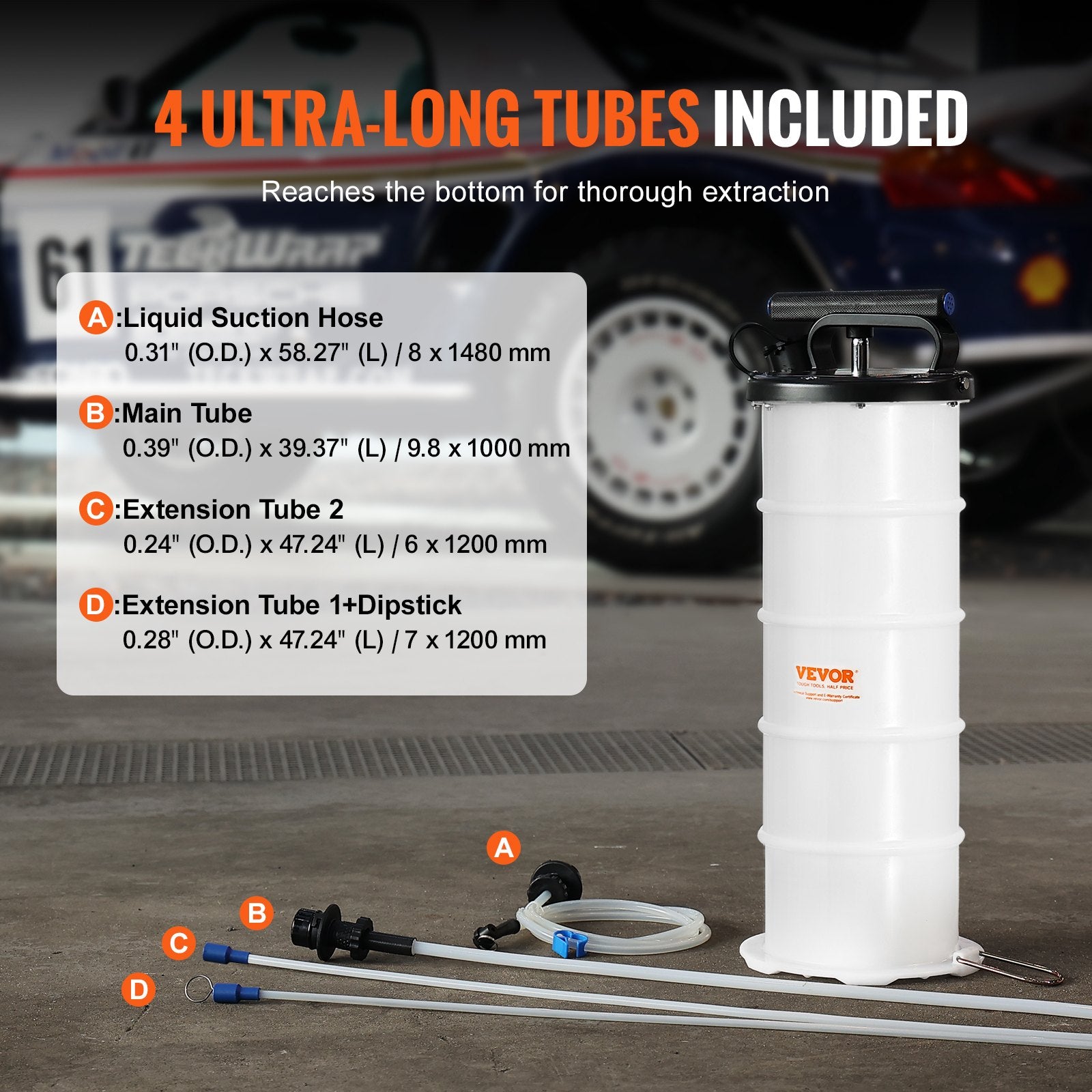 Fluid Extractor, 6.5 Liters Capacity, Manual Hand-Operated Oil Changer Vacuum Fluid Extractor with Dipstick V952-SDCYQ7LSD6128GIHSV0
