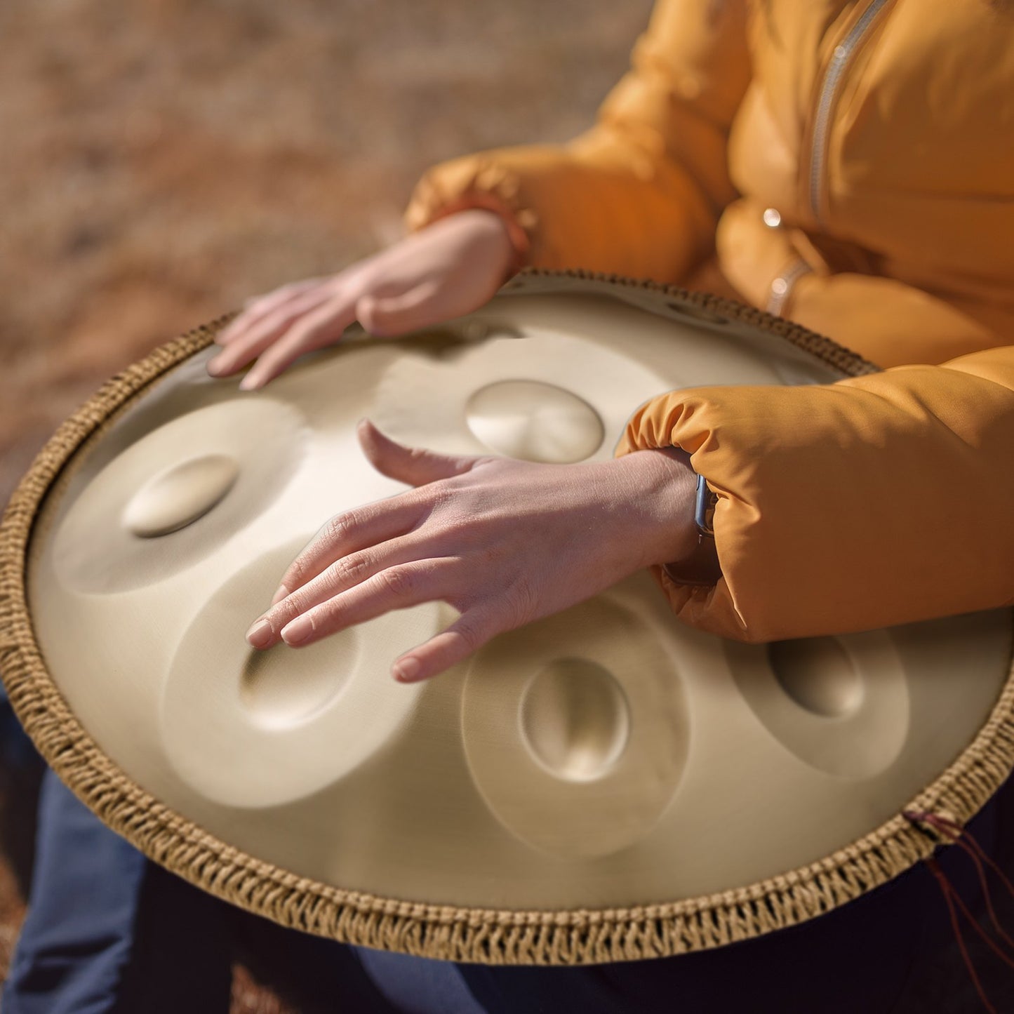 Handpan Drum 22 in 10 Notes D Minor Hand Drum Instrument with Mallet V952-SDG22INCH10YOXTG2V0