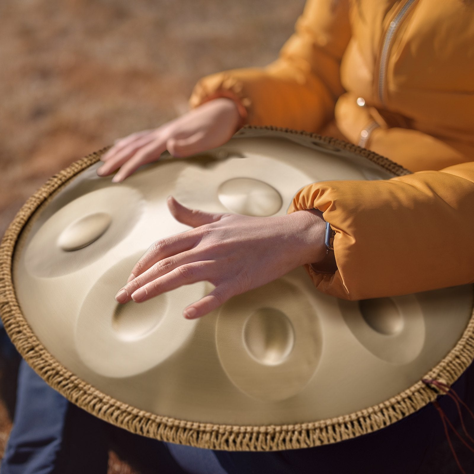 Handpan Drum 22 in 10 Notes D Minor Hand Drum Instrument with Mallet V952-SDG22INCH10YOXTG2V0