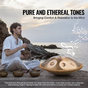 Handpan Drum 22 in 12 Notes D Minor Hand Drum Instrument with Mallet V952-SDG22INCH12Y64Q1KV0