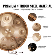 Handpan Drum 22 in 12 Notes D Minor Hand Drum Instrument with Mallet V952-SDG22INCH12Y64Q1KV0