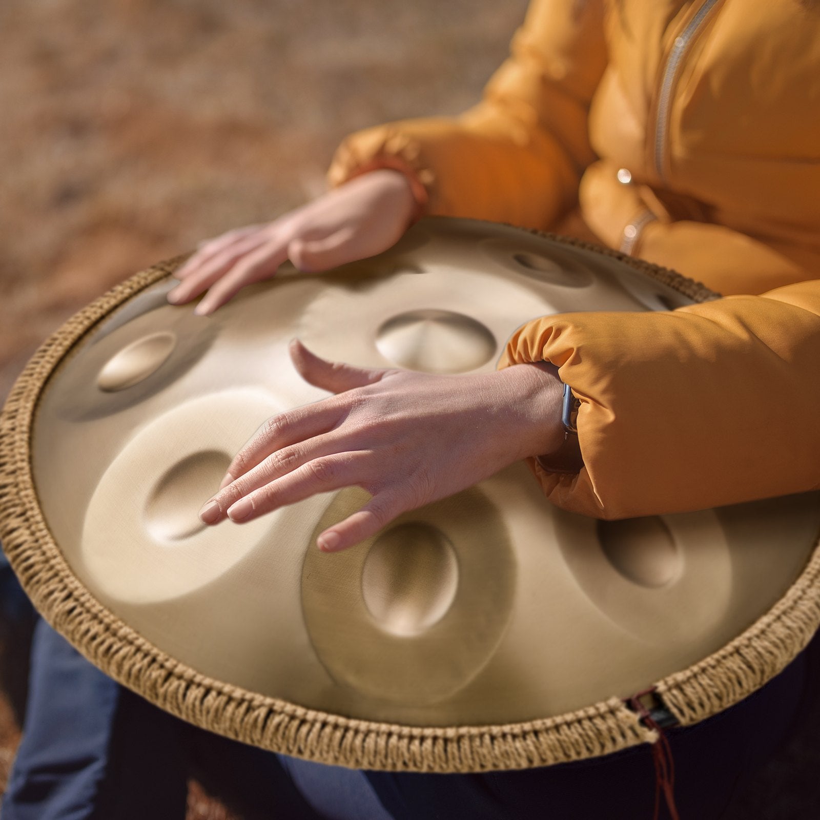 Handpan Drum 22 in 12 Notes D Minor Hand Drum Instrument with Mallet V952-SDG22INCH12Y64Q1KV0