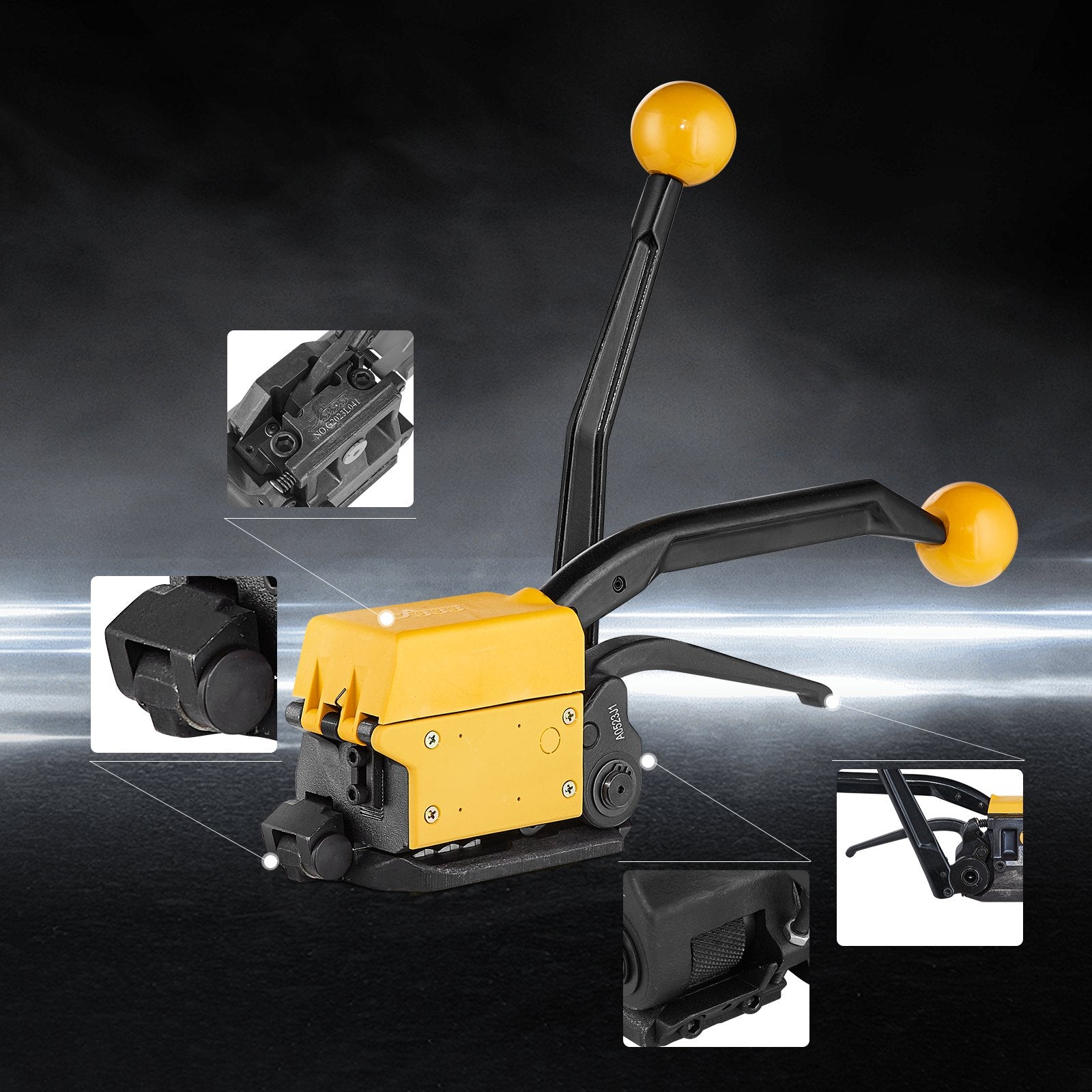 Steel Strapping Tool for 13-19 mm Width, 3-in-1 (Tensioner, Crimper, Cutter) Manual Belt Packaging Banding V952-SDGDKZGJDJT04MNNHV0