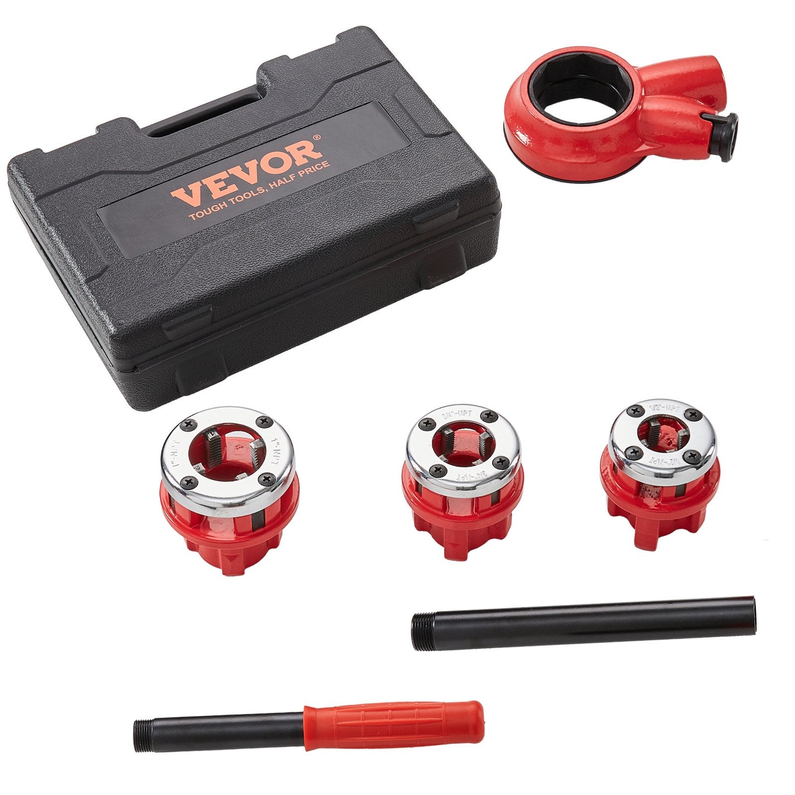 Ratchet Pipe Threader Kit, 1/2" NPT, 3/4" NPT, 1" NPT Manual Ratcheting Pipe Threader, Portable Pipe V952-SDGLWQJ312341FZW2V0
