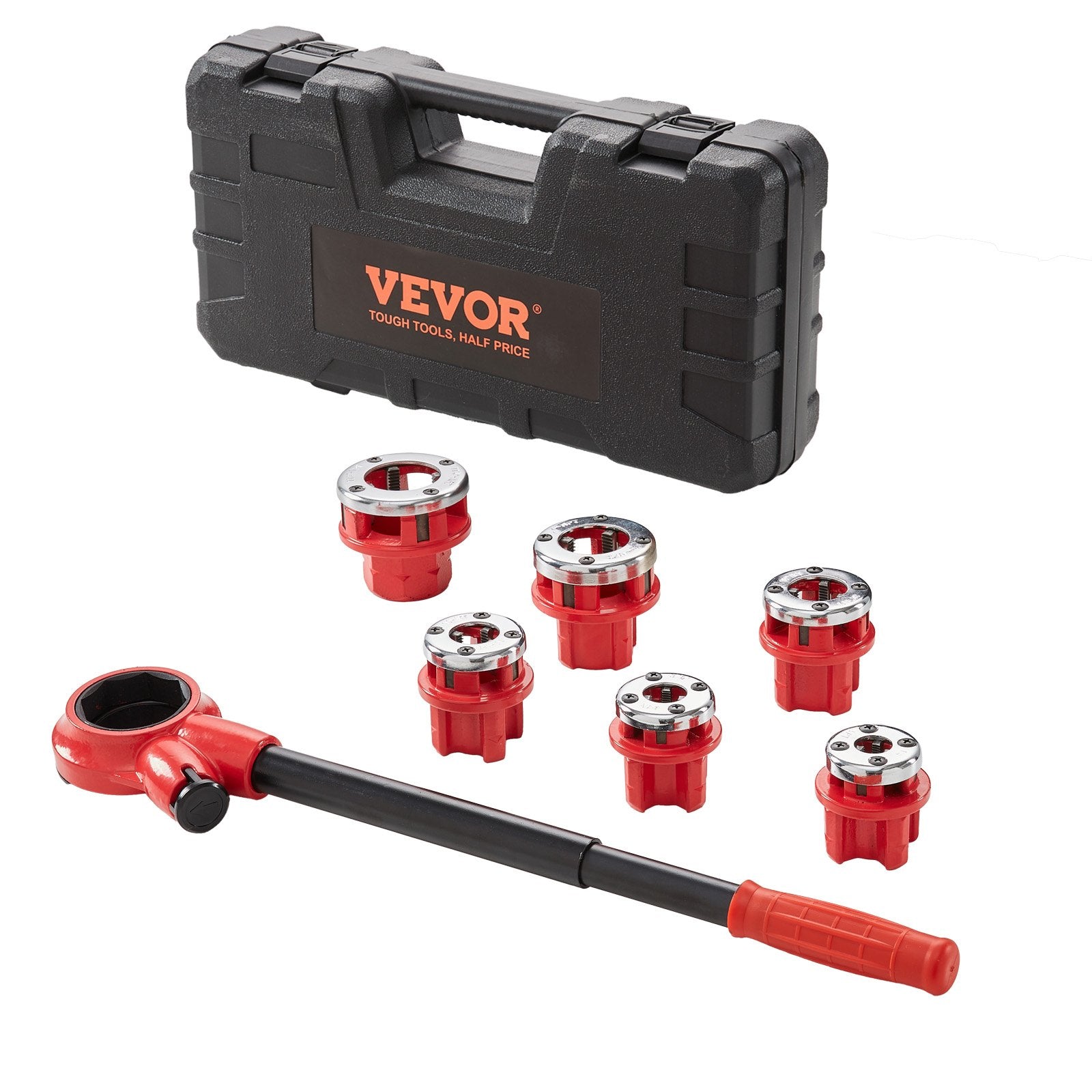 Ratchet Pipe Threader Kit, 1/4" NPT - 1-1/4" NPT Manual Ratcheting Pipe Threader, Portable Pipe Threading V952-SDGLWQJG614381V21V0