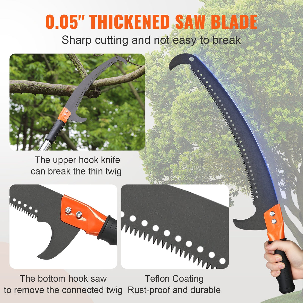 Manual Pole Saw, 2.24 m-8.24 m Extendable Tree Pruner, Sharp Steel Blade High Branches Trimming, Manual V952-SDGZJBXZZK8M8DKWOV0