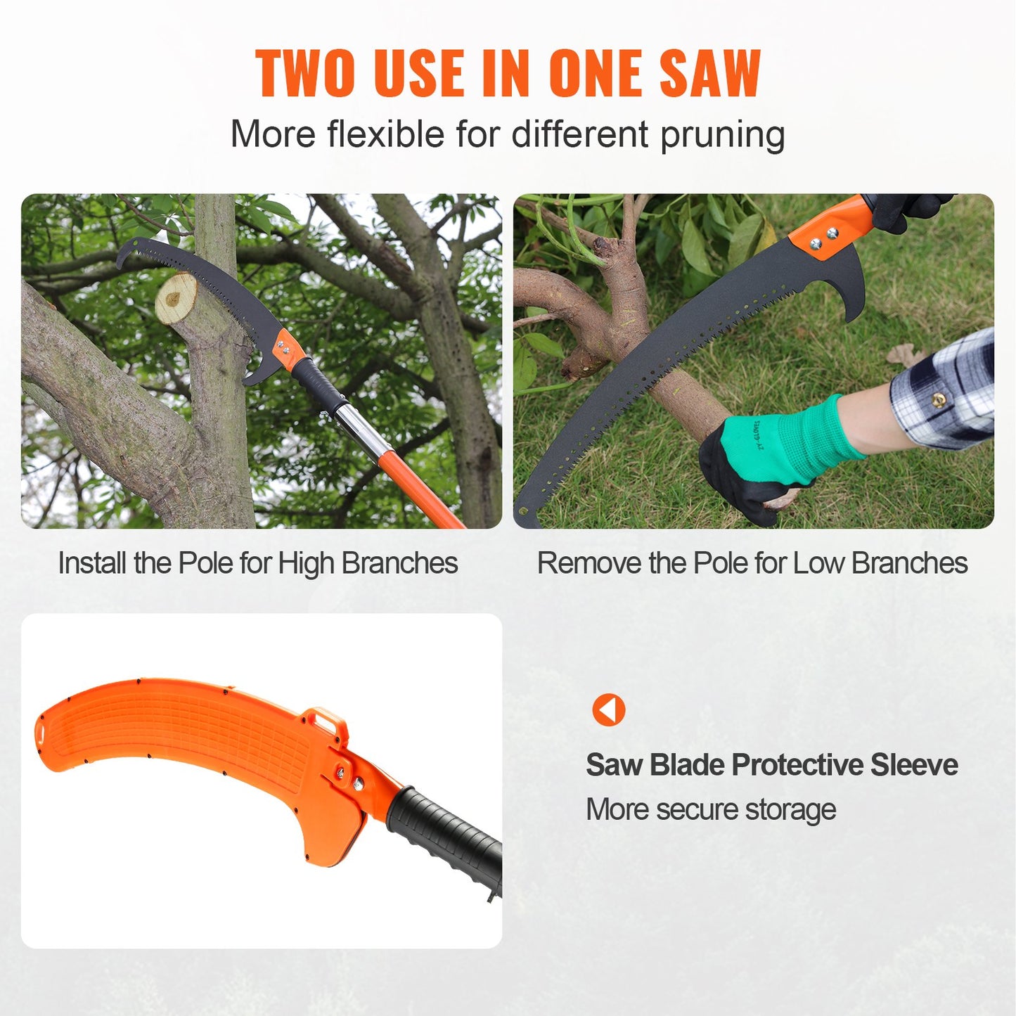 Manual Pole Saw, 2.24 m-8.24 m Extendable Tree Pruner, Sharp Steel Blade High Branches Trimming, Manual V952-SDGZJBXZZK8M8DKWOV0