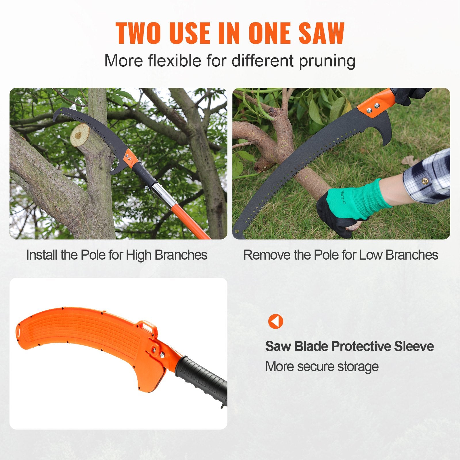 Manual Pole Saw, 2.24 m-8.24 m Extendable Tree Pruner, Sharp Steel Blade High Branches Trimming, Manual V952-SDGZJBXZZK8M8DKWOV0