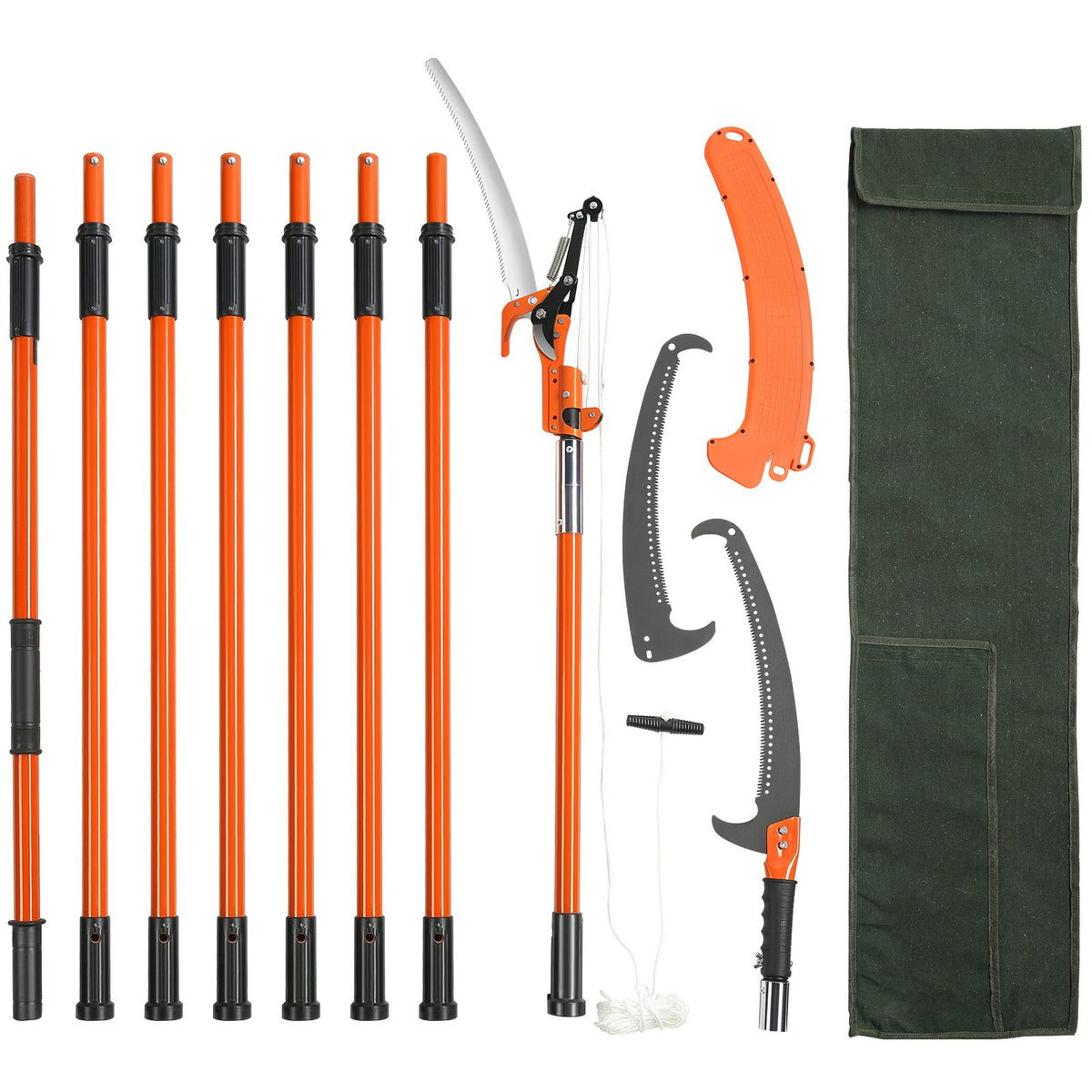 Manual Pole Saw, 2.24 m-8.24 m Extendable Tree Pruner, Sharp Steel Blade and Scissors High Branches Trimming, V952-SDGZJBXZZK8M8K9PGV0
