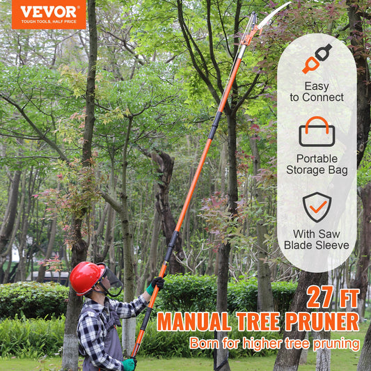 Manual Pole Saw, 2.24 m-8.24 m Extendable Tree Pruner, Sharp Steel Blade and Scissors High Branches Trimming, V952-SDGZJBXZZK8M8K9PGV0