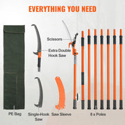 Manual Pole Saw, 2.24 m-8.24 m Extendable Tree Pruner, Sharp Steel Blade and Scissors High Branches Trimming, V952-SDGZJBXZZK8M8K9PGV0