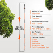 Manual Pole Saw, 2.24 m-8.24 m Extendable Tree Pruner, Sharp Steel Blade and Scissors High Branches Trimming, V952-SDGZJBXZZK8M8K9PGV0