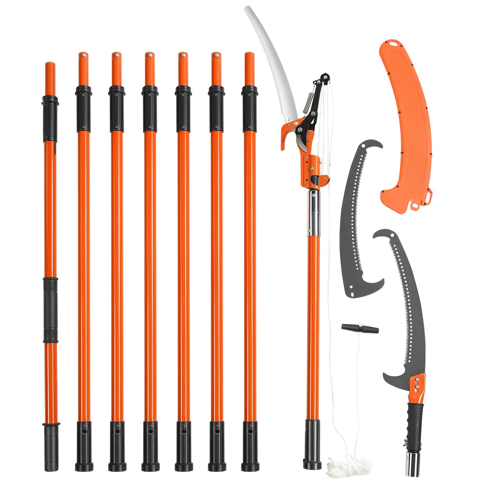 Manual Pole Saw, 2.24 m-8.24 m Extendable Tree Pruner, Sharp Steel Blade and Scissors High Branches Trimming, V952-SDGZJBXZZK8M8K9PGV0